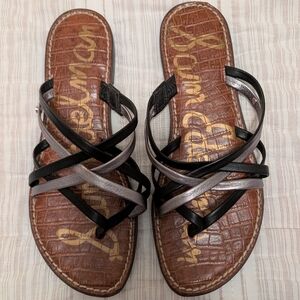 Sam Edelman Georgette Black and Silver Women's Sandals